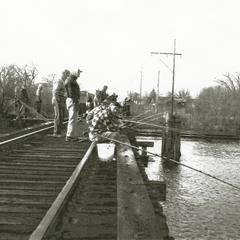 Fishing off the railroad bridge