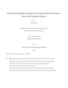 Data-driven Modeling, Prognosis, and Control of Discrete Events in Smart and Connected Systems