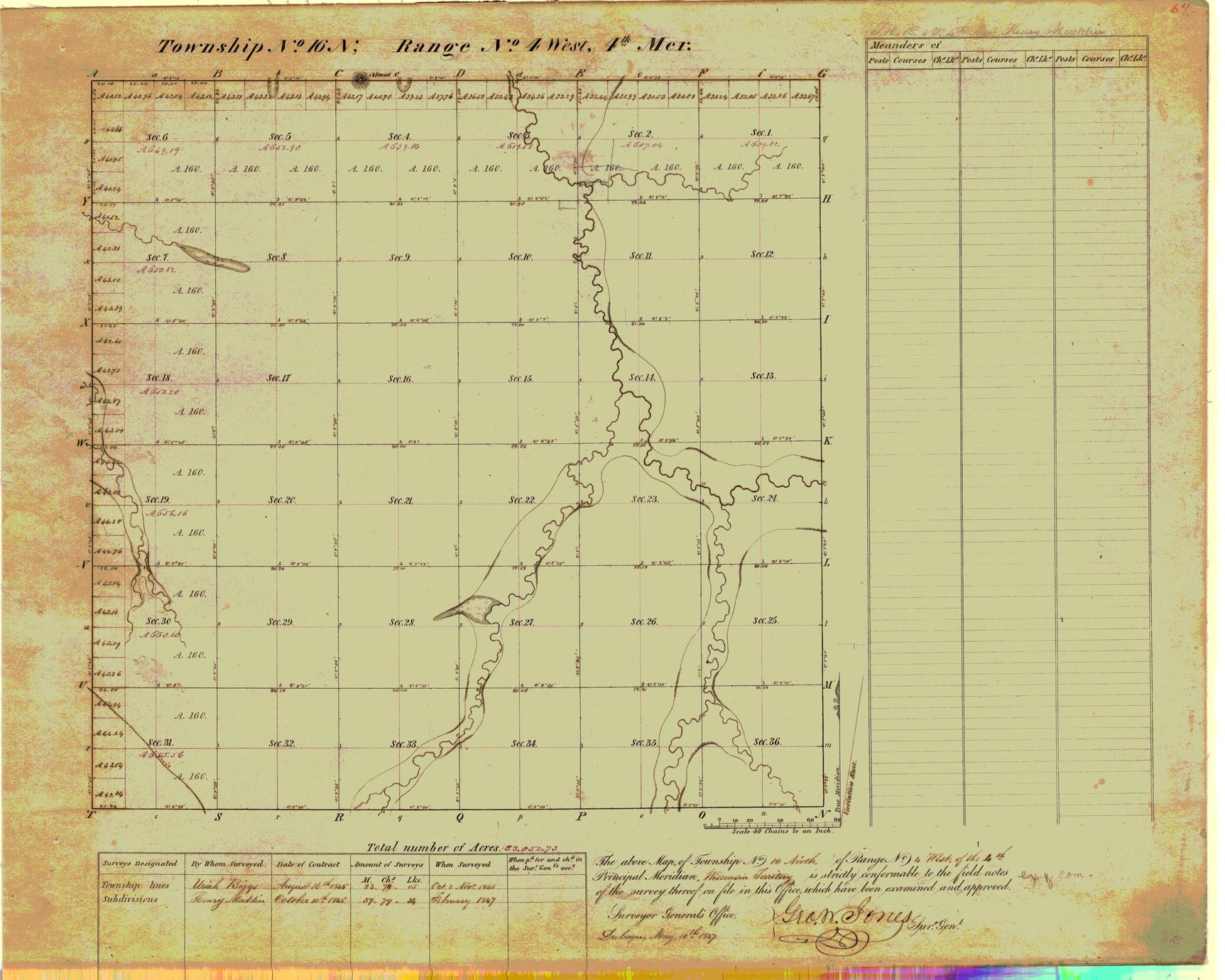 [Public Land Survey System map: Wisconsin Township 16 North, Range 04 West]