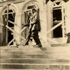 Charles Lindbergh on Memorial Union steps