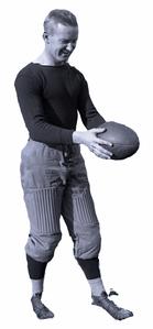 Unidentified football player in padding