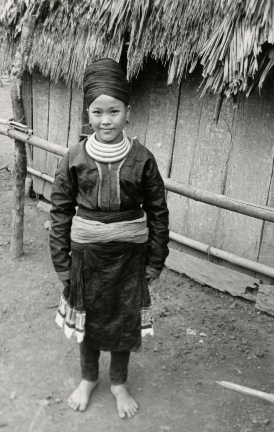 A Blue Hmong (Hmong Njua) girl in a Hmong village in the vicinity of Muang Vang Vieng in Vientiane Province