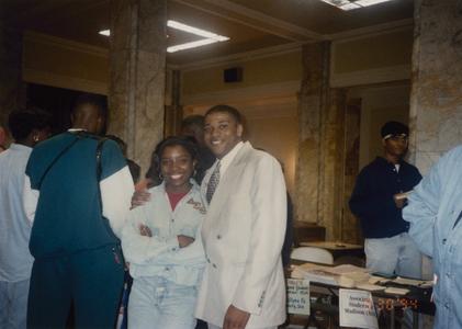 Two students at 1994 multicultural organization fair