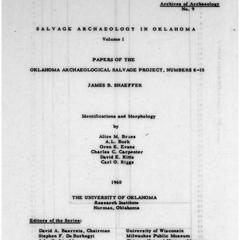 Salvage archaeology in Oklahoma. Volume 1, Papers of the Oklahoma Archaeological Salvage Project, numbers 8-15