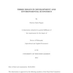 Three essays in development and environmental economics