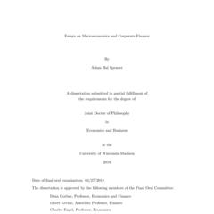 Essays on Macroeconomics and Corporate Finance