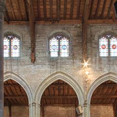 St Laurence Church, Ludlow, interior nave aisle and clerestory