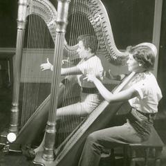Harp players at Summer Music Clinic