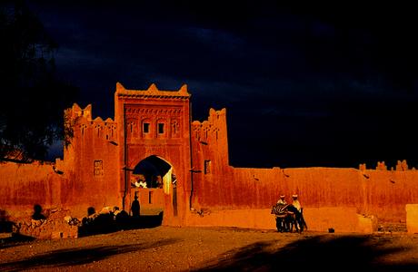 Aoufous Town Gate at Sunset