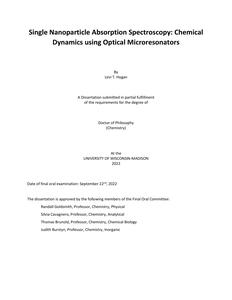 Single Nanoparticle Absorption Spectroscopy: Chemical Dynamics using Optical Microresonators