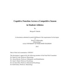 Cognitive Function Across a Competitive Season in Student-Athletes