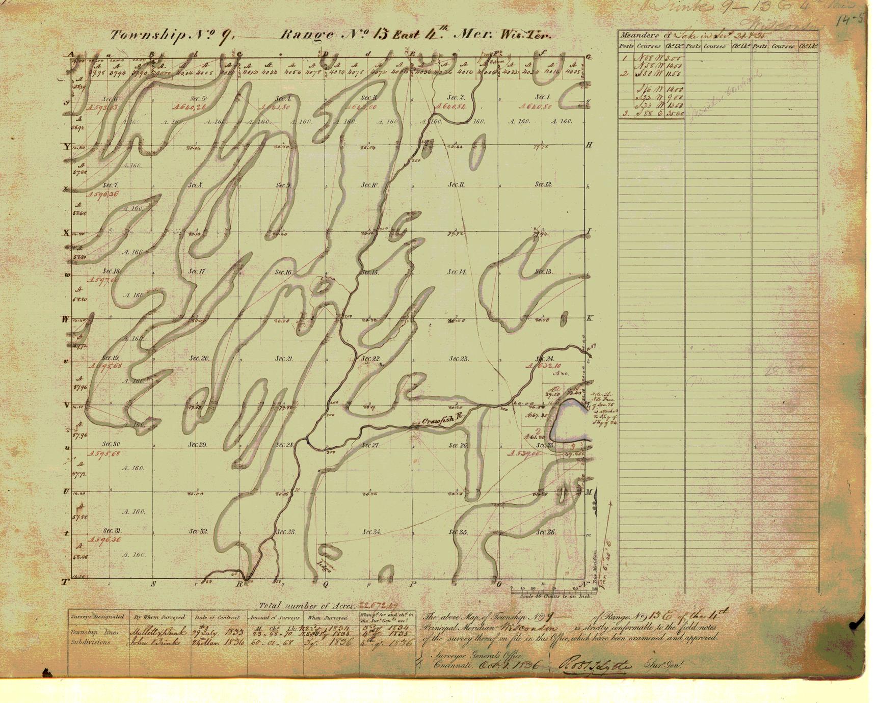 [Public Land Survey System map: Wisconsin Township 09 North, Range 13 East]