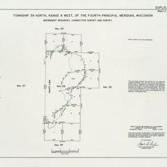 [Public Land Survey System map: Wisconsin Township 39 North, Range 08 West]