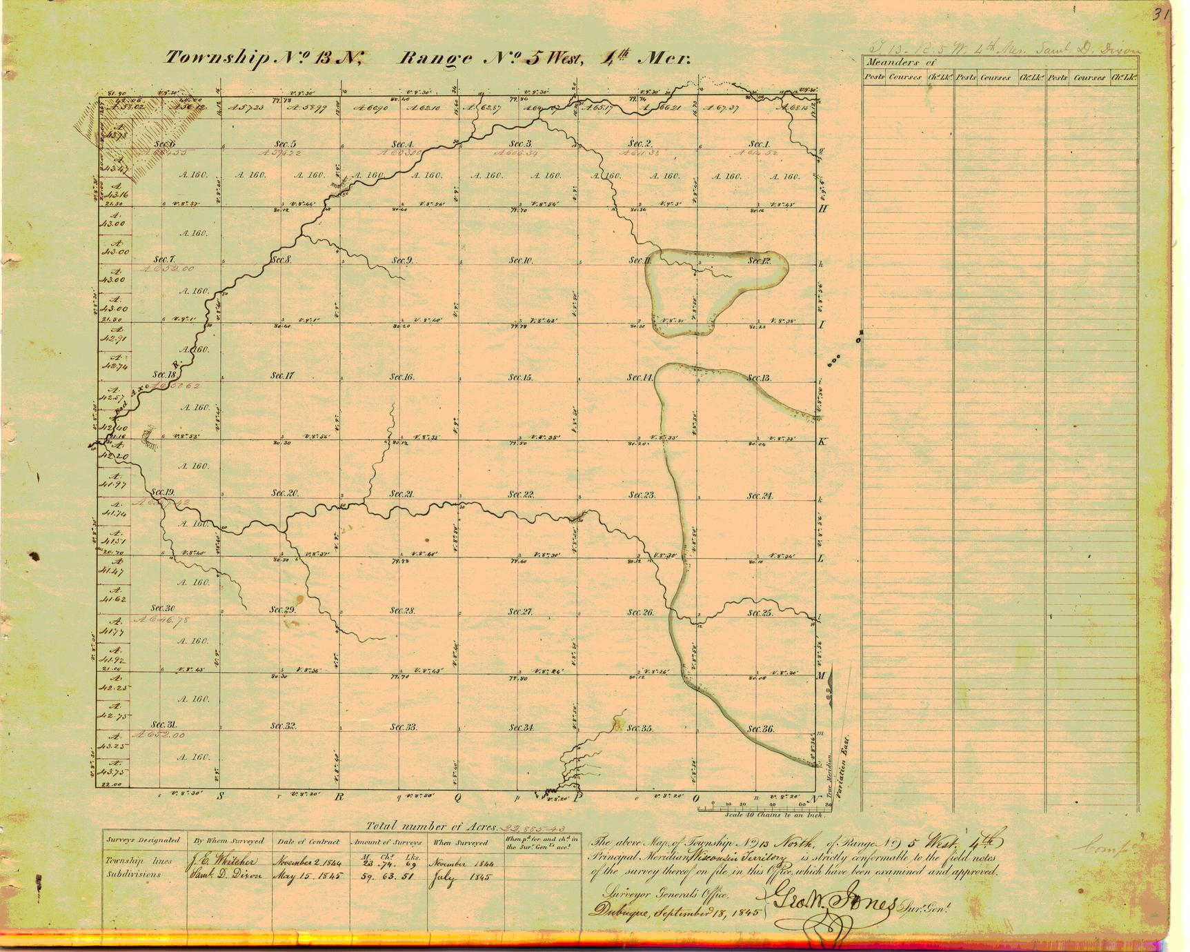 [Public Land Survey System map: Wisconsin Township 13 North, Range 05 West]