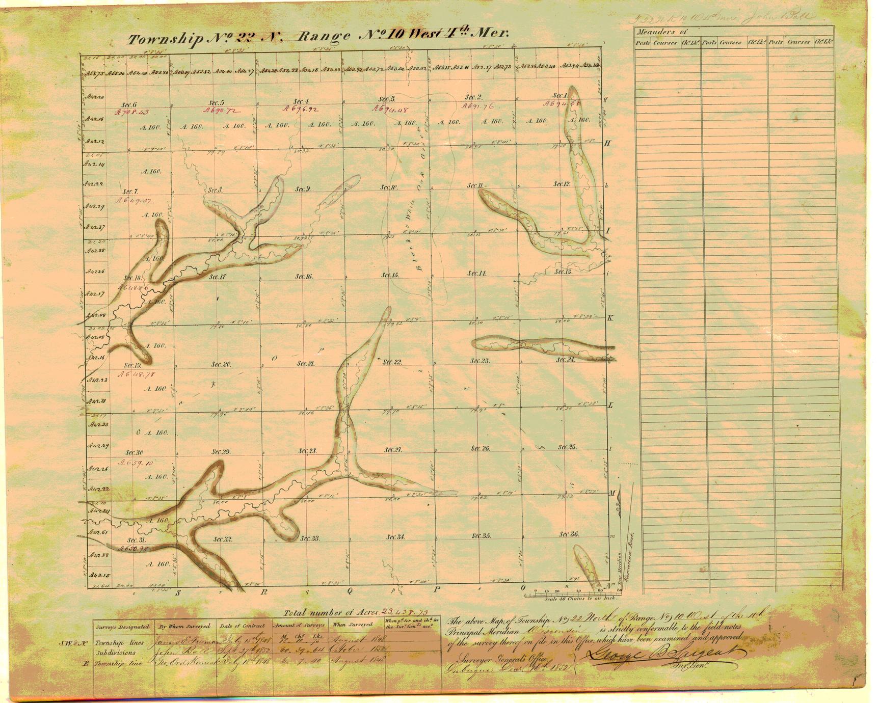 [Public Land Survey System map: Wisconsin Township 22 North, Range 10 West]