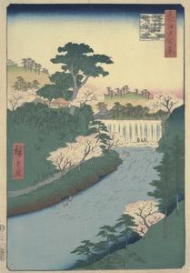 The Dam on the Otonashi River at Oji, Commonly Called the Great Waterfall, no. 19 from the series One-hundred Views of Famous Places in Edo