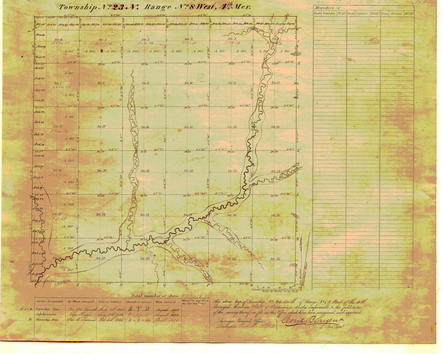 [Public Land Survey System map: Wisconsin Township 23 North, Range 08 West]