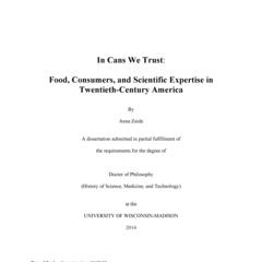 In Cans We Trust: Food, Consumers, and Scientific Expertise in Twentieth-Century America