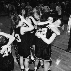 Women basketball players celebrating