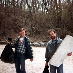 Mike Jeck and David Smith cleaning up the Lakeshore Path