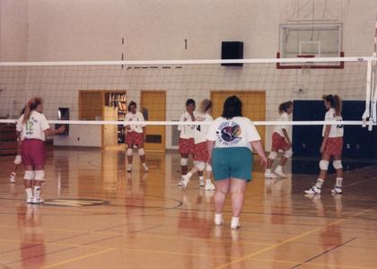 Alumni volleyball game at "Silverbration"