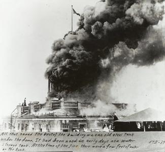 Bascom Hall burning