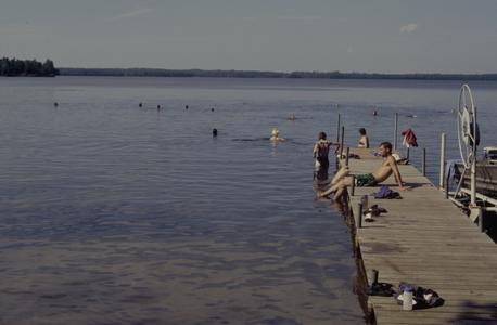 Students swimming at Trout Lake Station