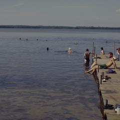 Students swimming at Trout Lake Station