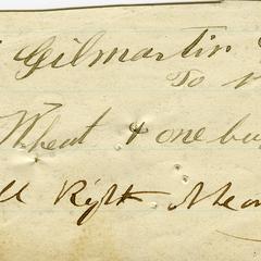 Bill from Nathaniel Dominy VII to David Gilmartin, 1860