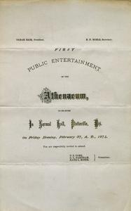 First Public Entertainment of the Athenaeum Society