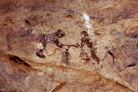 Petroglyph : Figures with Plants