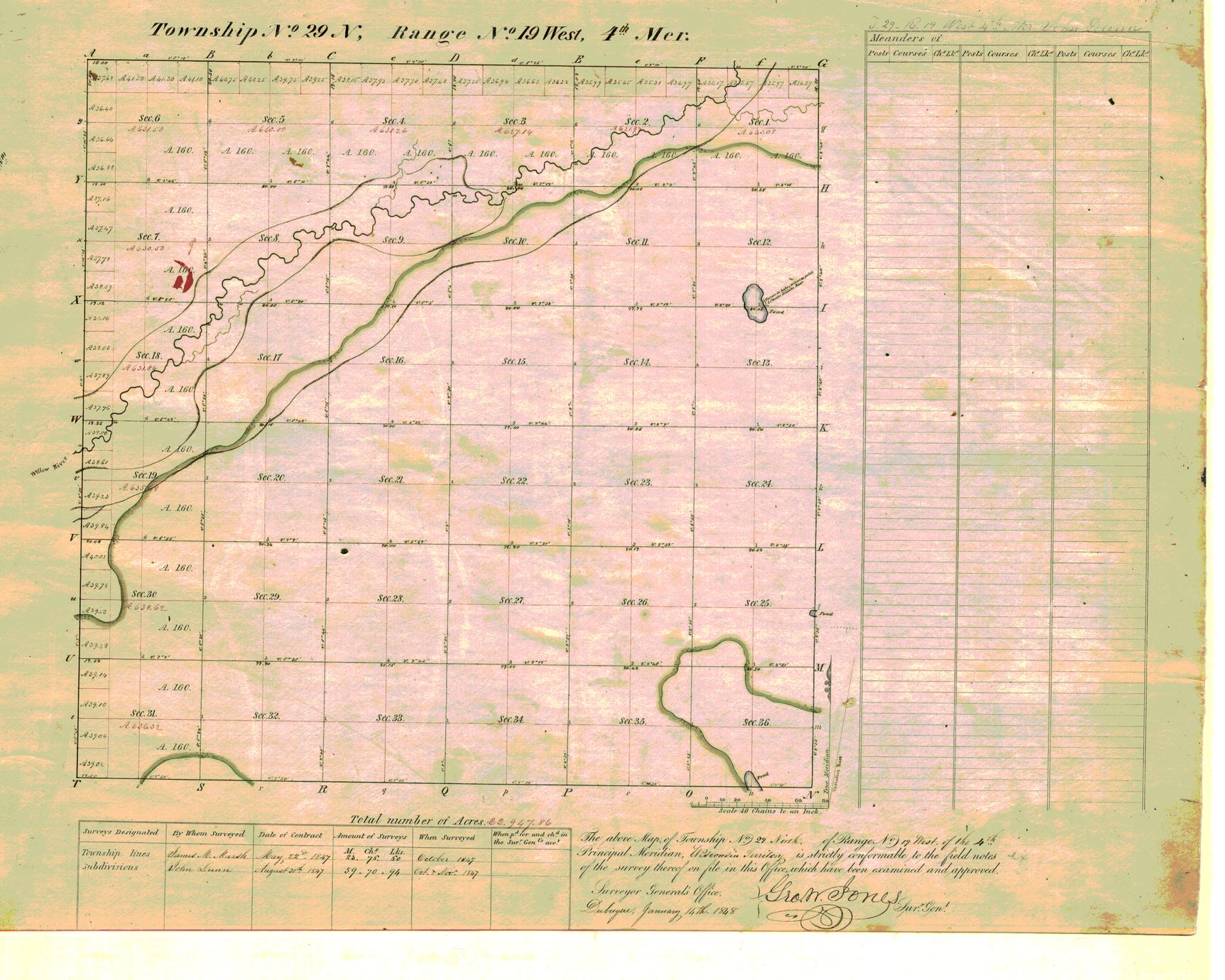 [Public Land Survey System map: Wisconsin Township 29 North, Range 19 West]