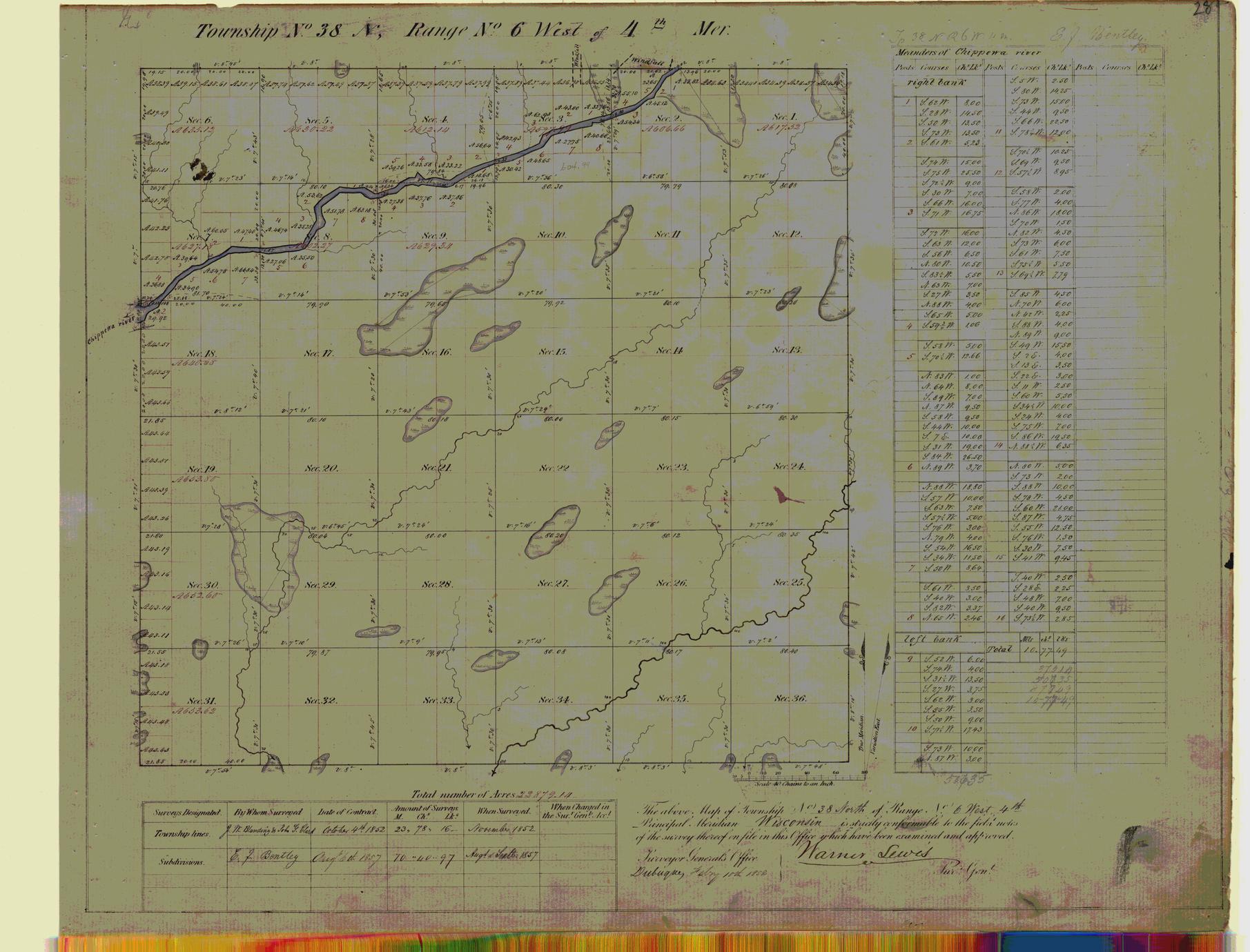 [Public Land Survey System map: Wisconsin Township 38 North, Range 06 West]