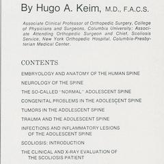 The Adolescent Spine book advertisement