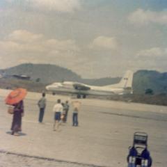 Prince Souphanouvong's Antonov aircraft lands at the airport in Luang Prabang