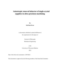 Anisotropic removal behavior of single-crystal sapphire in ultra-precision machining