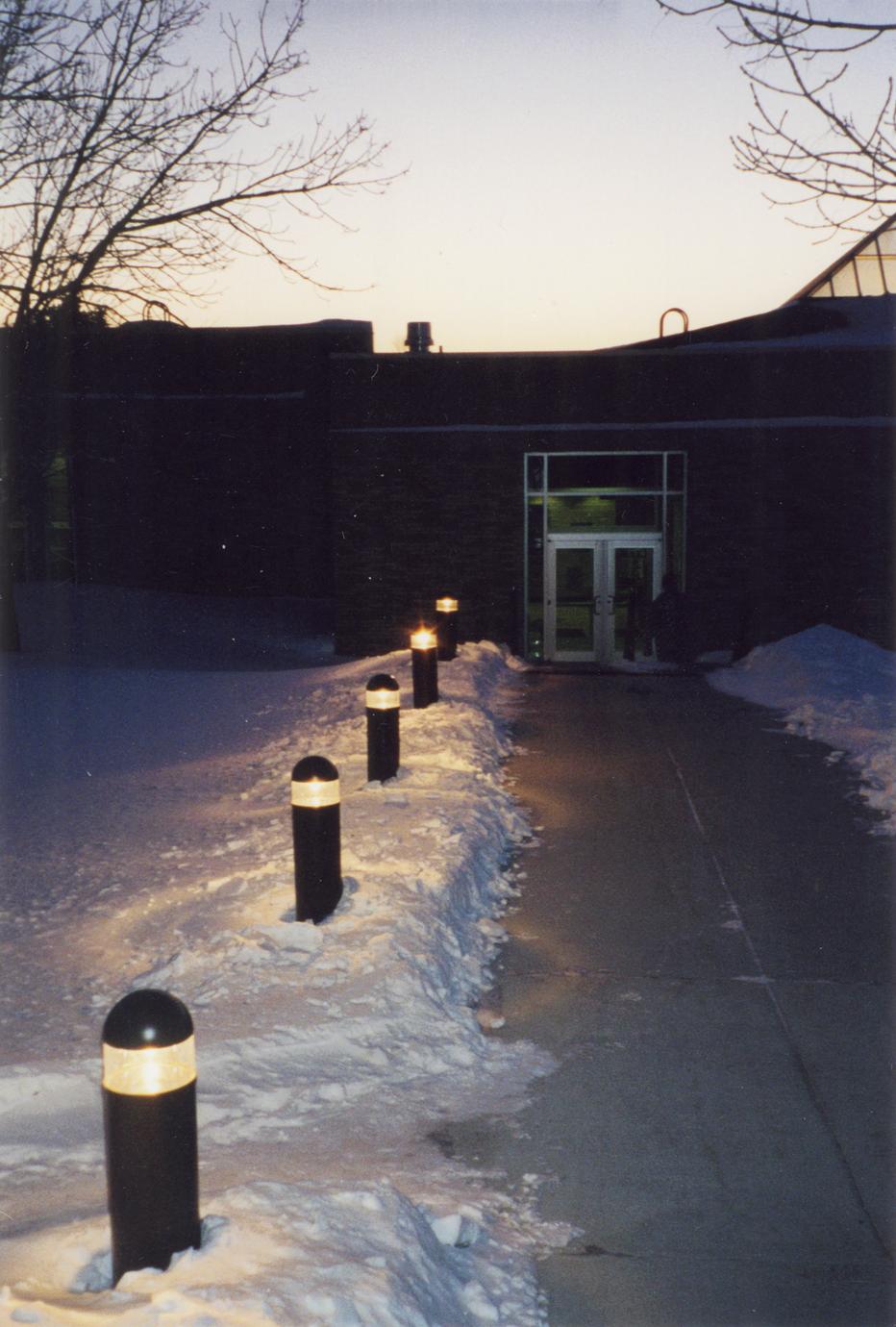 Lighted path to the door, University of Wisconsin--Marshfield/Wood County