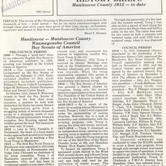 Boy scouting and girl scouting history briefs : Manitowoc County 1912-to date