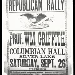 Poster - Republican Rally - Silver Lake - William Griffith