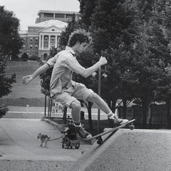 Skateboarding on Library Mall