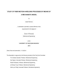STUDY OF FIBER MOTION IN MOLDING PROCESSES BY MEANS OF A MECHANISTIC MODEL