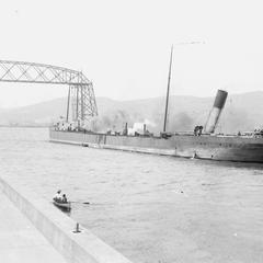 The Mataafa being towed into port