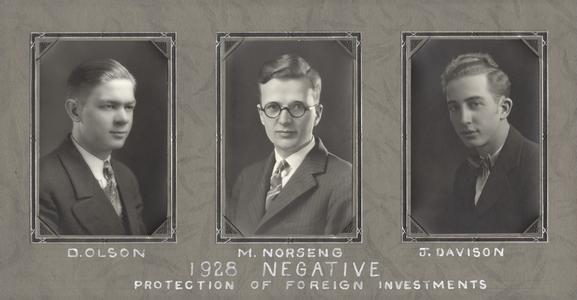 Debate team, negative, 1928