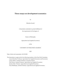 Three essays on development economics