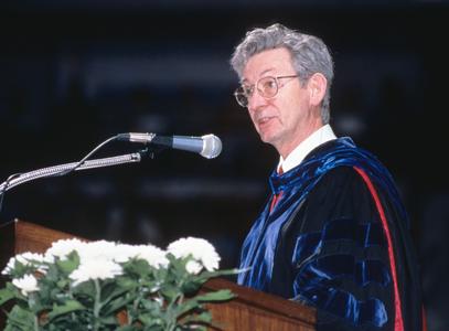 Chancellor David Ward speaks at commencement