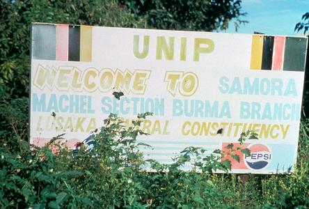 United National Independence Party (UNIP) Sign at Entrance to African Township in Lusaka