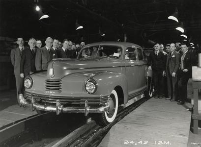 The last “civilian” Nash comes off the assembly line before World War II manufacturing begins