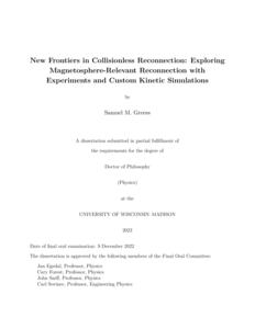 New Frontiers in Collisionless Reconnection: Exploring Magnetosphere-Relevant Reconnection with Experiments and Custom Kinetic Simulations