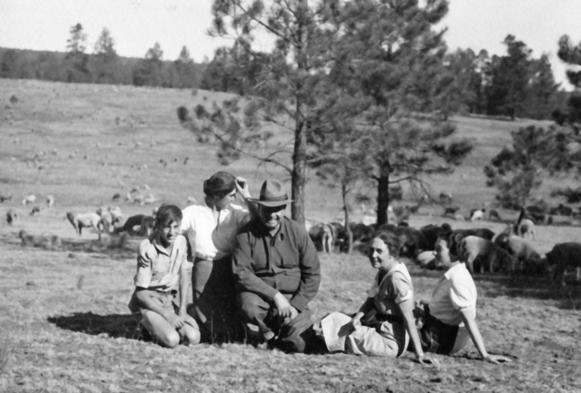 Carl Leopold with Bergere Family in New Mexico