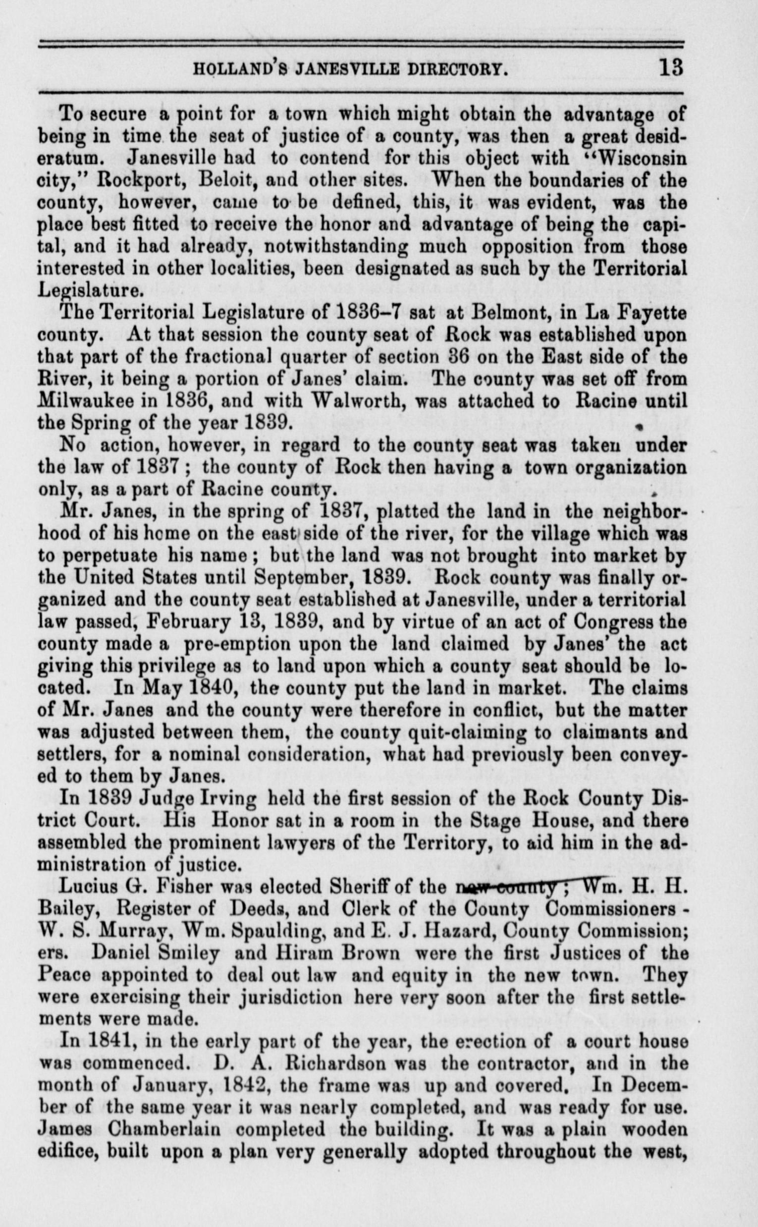 Holland's Janesville city directory, for 187071 containing an